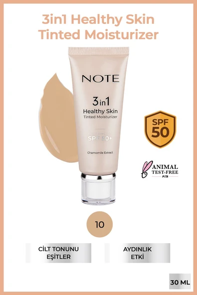 Note 3 in 1 Healthy Skin Renk Ton Eşitleyici Aydınlatıcı Krem SPF50+ 30 ml - 1