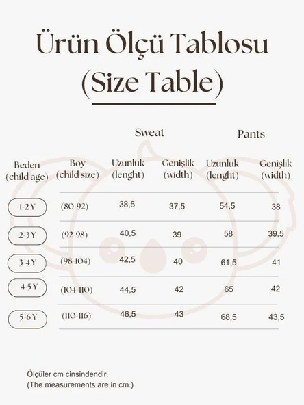 Pudra Cookie Nakışlı Dökümlü Alt Üst Takım - Resim 3