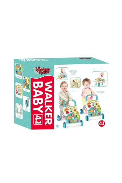 Vardem Piyanolu 4 in 1 Bebek Yürüteci Turkuaz ( BIB-6017 ) - 3