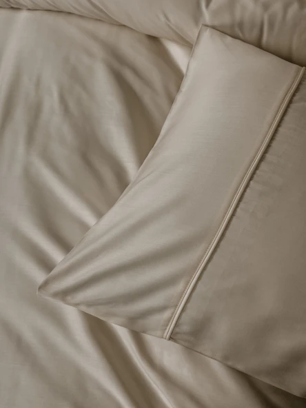 Cotton Box Silky Saten King Size Nevresim Takımı Bej - Resim 4