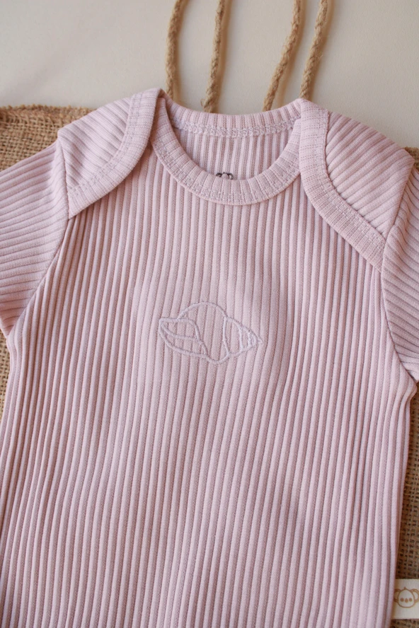 Lila Fitilli Kız Bebek Body - Resim 4