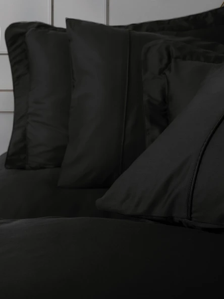 Cotton Box Silky Saten King Size Nevresim Takımı Siyah - Resim 4