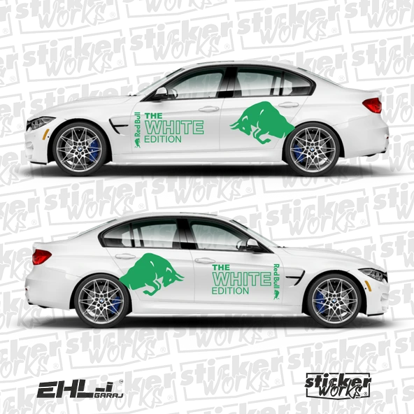 Red Bull The White Edition Sticker  – Yan Gövde Sticker Seti - 12