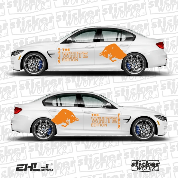 Red Bull The White Edition Sticker  – Yan Gövde Sticker Seti - 11
