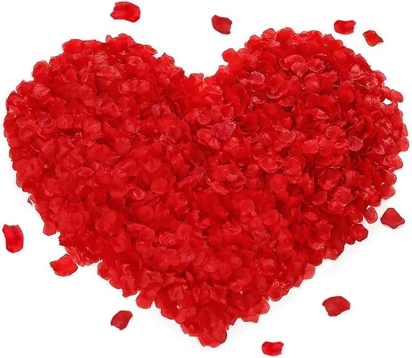Kırmızı Renk Gül Yaprağı Şekilli Konfeti – 10 Paket 1000 Adet ürün görseli