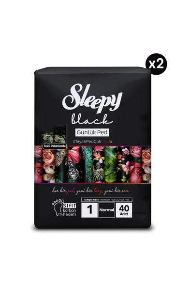 Sleepy Black Premium Plus Günlük Ped Normal 80 Adet Ped - Resim 2