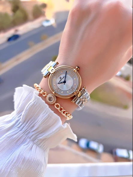 Daniel Klein Çelik Kordon 30 Mt Suya Dayanıklı Kadın Kol Saati+Bileklik BYN.10953.3 - 2