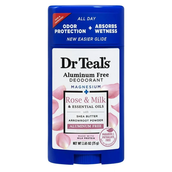 Dr Teal's Alüminyum İçermeyen Gül ve Sütlü Deodorant 75 GR ürün görseli