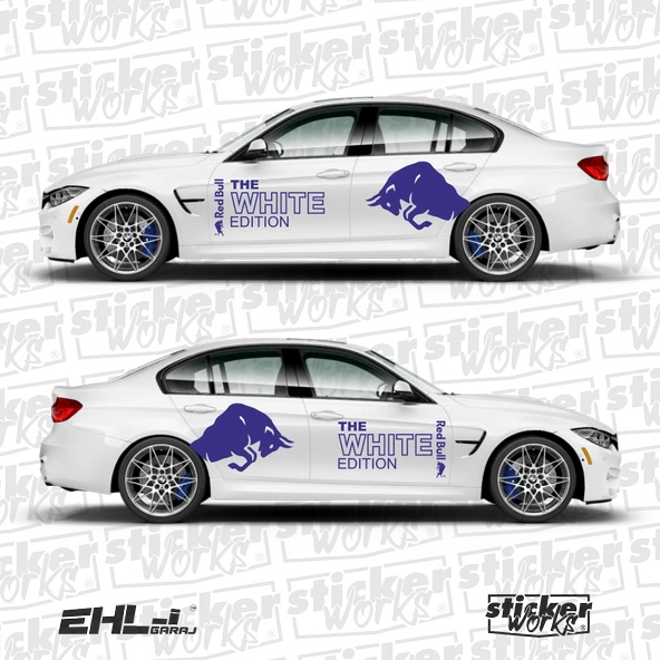 Red Bull The White Edition Sticker  – Yan Gövde Sticker Seti - 7