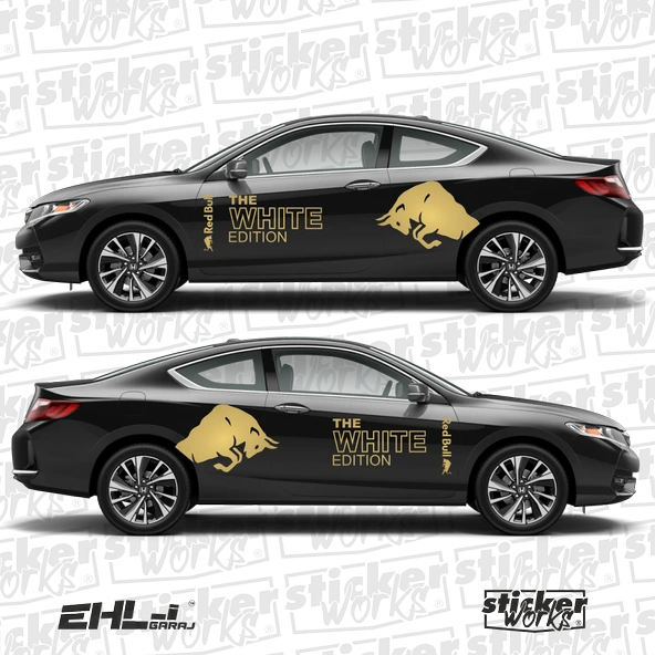Red Bull The White Edition Sticker  – Yan Gövde Sticker Seti - 1