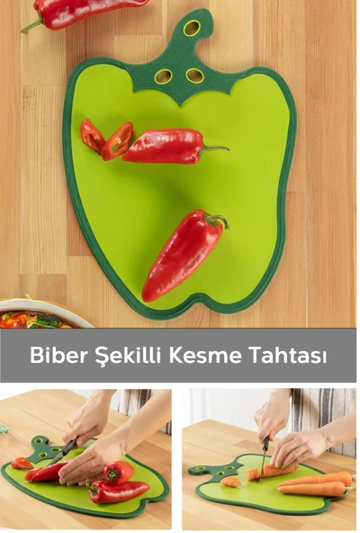 Dolma Biber Figürlü Kaydırmaz Kesme Tahtası Doğrama Panosu - 3