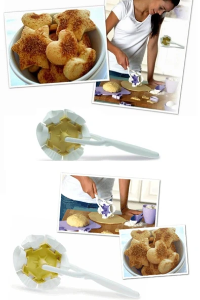 Kurabiye Ruleti - Çiçek - Kalp - Üçgen - Muffin şekillerinde Kurabiye Şekillendirici - 1
