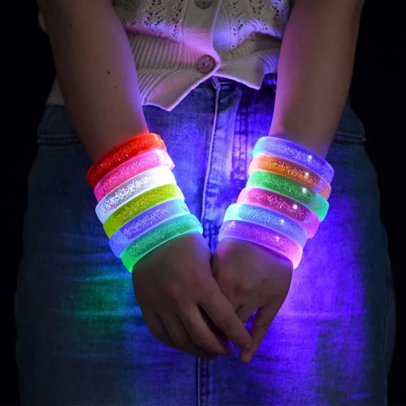 Tcu Led Işıklı Baskı Yapılabilen Pilli Bileklik Bilezik 1,5 cm Genişlik - 5