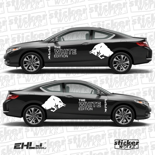 Red Bull The White Edition Sticker  – Yan Gövde Sticker Seti - 2