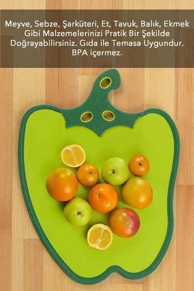 Dolma Biber Figürlü Kaydırmaz Kesme Tahtası Doğrama Panosu - 4