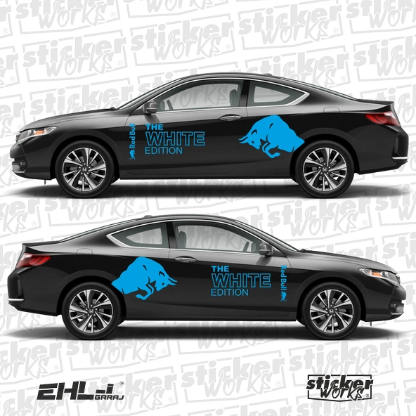 Red Bull The White Edition Sticker  – Yan Gövde Sticker Seti - 6