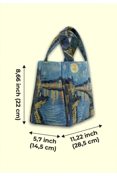 Kadın Vegan Çok Renkli Medium Tote Bag - Sea Sparkles Tasarım - Resim 7