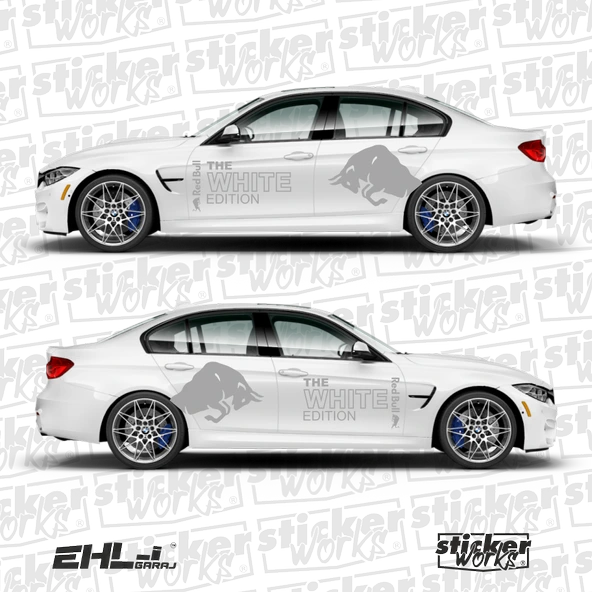 Red Bull The White Edition Sticker  – Yan Gövde Sticker Seti - 3
