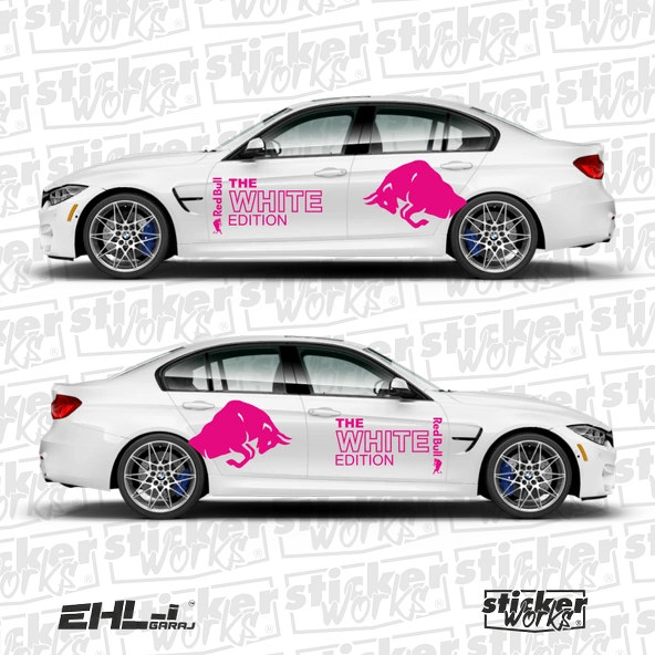 Red Bull The White Edition Sticker  – Yan Gövde Sticker Seti - 8