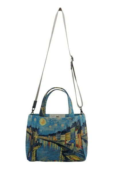 Kadın Vegan Çok Renkli Medium Tote Bag - Sea Sparkles Tasarım - Resim 6