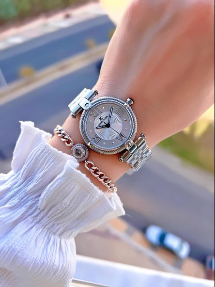 Daniel Klein Çelik Kordon 30 Mt Suya Dayanıklı Kadın Kol Saati+Bileklik BYN.10953.1 - Resim 2