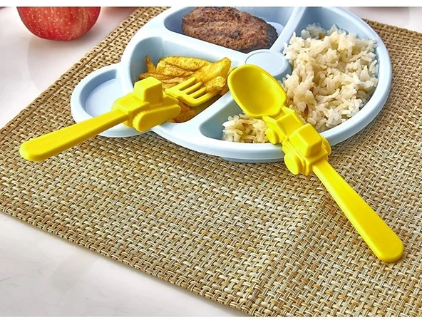 Figürlü Çatal Kaşık Seti - Sarı - 2