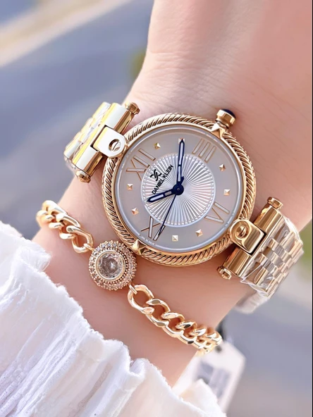 Daniel Klein Çelik Kordon 30 Mt Suya Dayanıklı Kadın Kol Saati+Bileklik BYN.10953.2