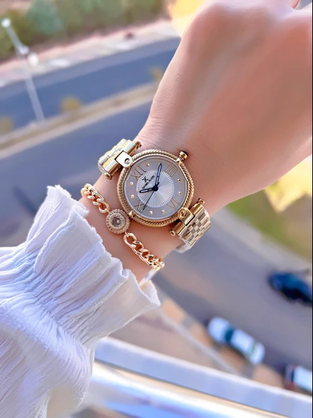 Daniel Klein Çelik Kordon 30 Mt Suya Dayanıklı Kadın Kol Saati+Bileklik BYN.10953.2 - 2