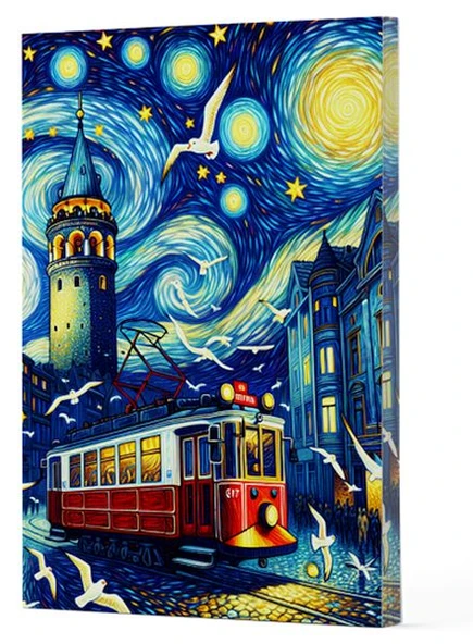 Van Gogh 1 - Galata Çizgili Yan Boyamalı Defter ürün görseli