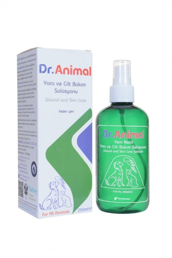 Dr Animal 250 Ml Kedi Ve Köpekler Için Pati Deri Meme Göz Ve Kulak Temizlik Bakım Solüsyonu