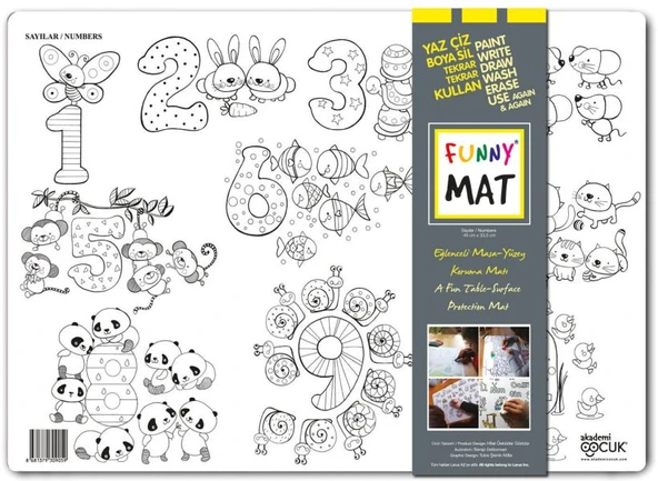 Funny Mat - Sayılar - Küçük 33,5x48cm ürün görseli
