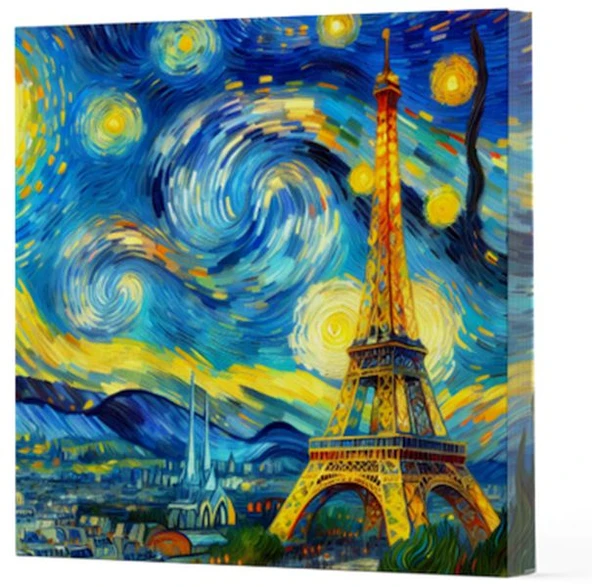 Van Gogh 9 Eyfel Kulesi - Çizgisiz Yan Boyamalı Defter ürün görseli