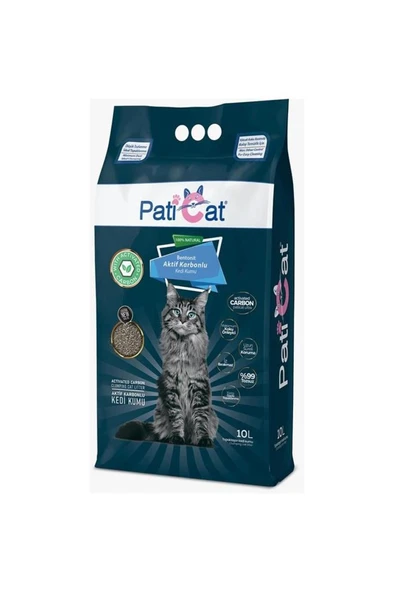 PatiCat Aktif Karbonlu Topaklanan Kedi Kumu 10 Lt - Resim 4
