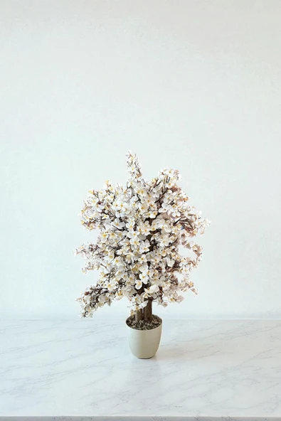 Yoğun Yapraklı 60 cm Yapay Sakura Bahar Dalı Ağacı - 6