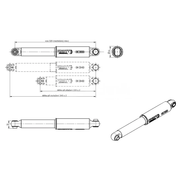 KNOTT AKS 340 mm-120 mm Karavan & Römork Amortisörü - 3