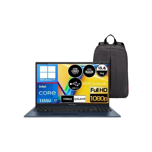 Vivobook 15 X1504VA P4 I7-1355U 40GB Ram 512GB SSD 15.6" Fhd WINDOWS11 Home Taşınabilir Bilgisayar