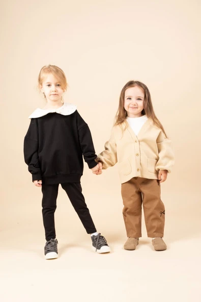 Hırka – Bej Düğmeli Cepli Waffle Kumaş - 2