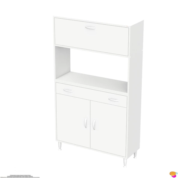 Modilayn VİO (95x163,4x32.5 cm) Çekmeceli, Kapaklı, Ekmeklikli. Mini/Midi Mikrodalga Mutfak Dolabı - 9