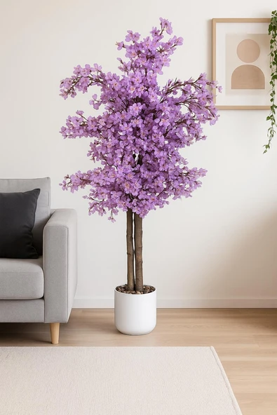 Yoğun Yapraklı 100 cm Yapay Sakura Bahar Dalı Ağacı Premium - 10