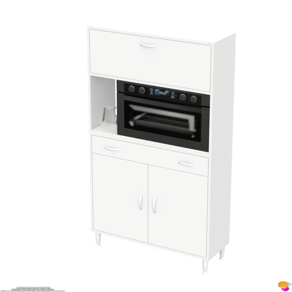 Modilayn VİO (95x163,4x32.5 cm) Çekmeceli, Kapaklı, Ekmeklikli. Mini/Midi Mikrodalga Mutfak Dolabı - Resim 7