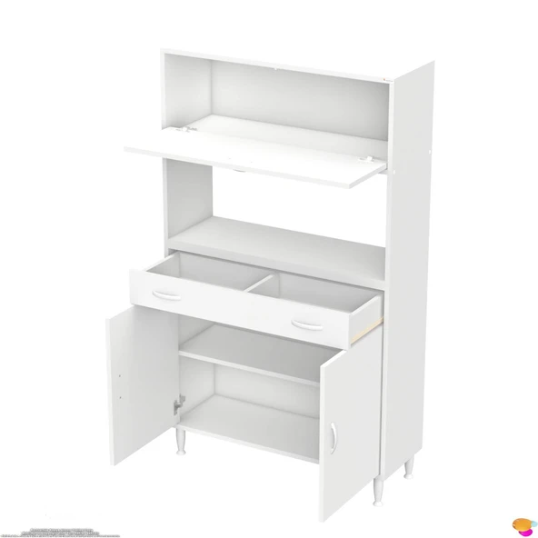 Modilayn VİO (95x163,4x32.5 cm) Çekmeceli, Kapaklı, Ekmeklikli. Mini/Midi Mikrodalga Mutfak Dolabı - Resim 8