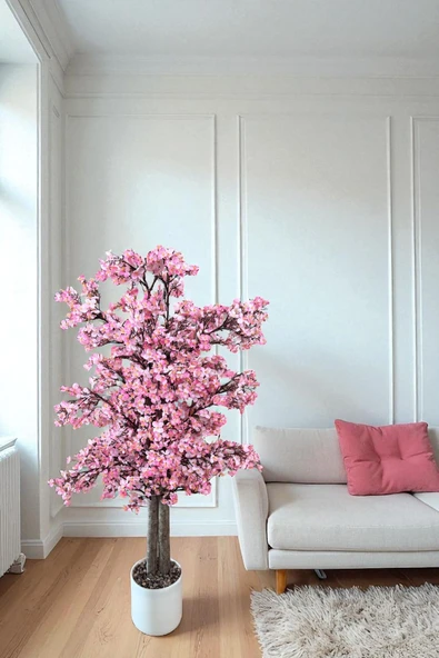 Yoğun Yapraklı 100 cm Yapay Sakura Bahar Dalı Ağacı Premium - 5