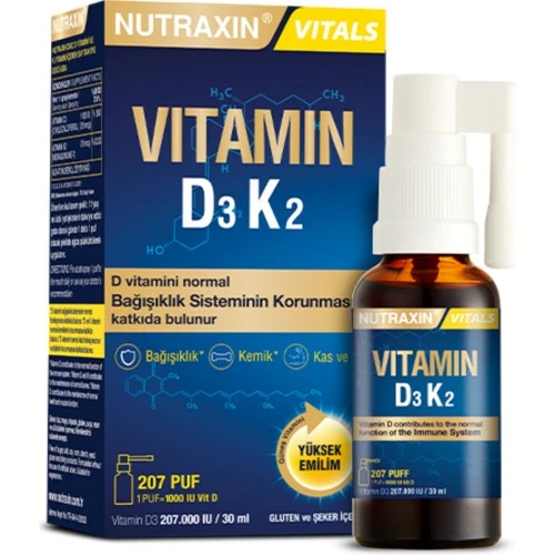 Nutraxin Vitamin D3K2 Sprey 30 ml ürün görseli