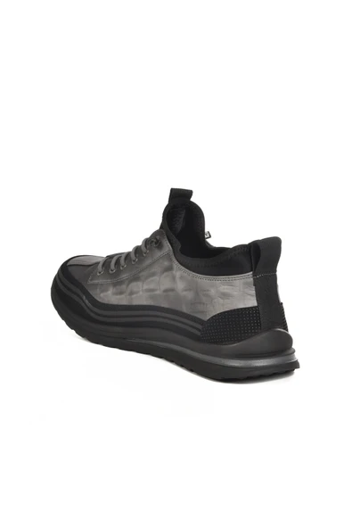 Guja Gri Lastik Bağcıklı Erkek Sneaker - Resim 4