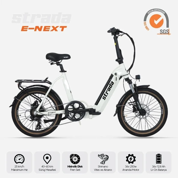 20J STRADA E-NEXT ELEKTRİKLİ KATLANIR BİSİKLET - BEYAZ