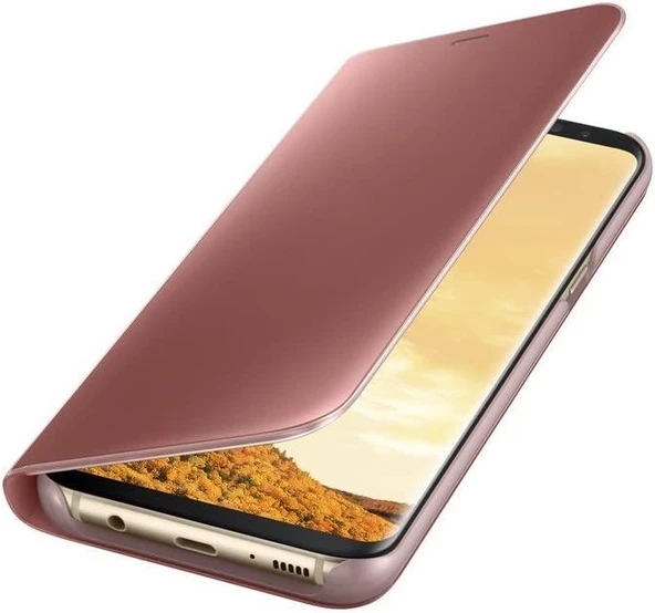 Galaxy S8 Plus ile Uyumlu Clear View Cover Kılıf Pembe EF-ZG955CPEGWW - 5