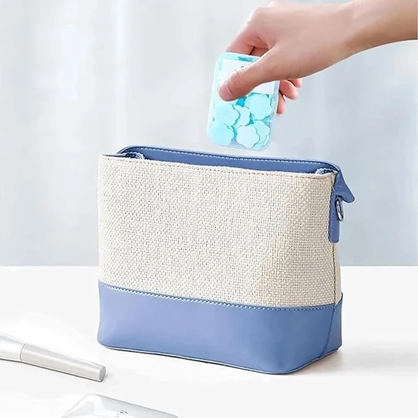 4’lü Renkli Mini Kağıt Sabun Kutusu – 400 Yaprak Parfümlü, Tek Kullanımlık Taşınabilir El Sabunu - Resim 3