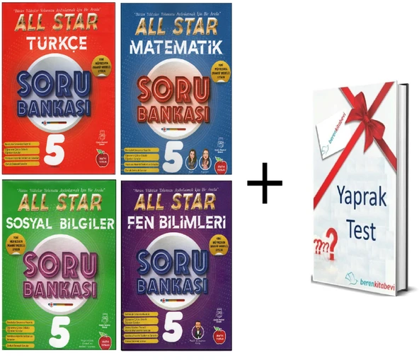Newton 5. Sınıf All Star Matematik+Fen+Sosyal+Türkçe Soru Bankası(4 Kitap+Hediye)
