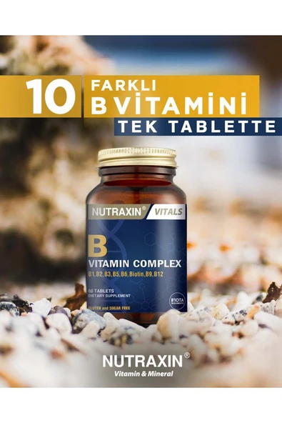Nutraxin B Complex Vitamin 60 Kapsül - Resim 3