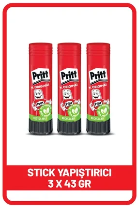 Pritt Stick Yapıştırıcı 43gr Büyük Boy (3 ADET) ürün görseli